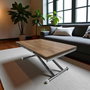 Hanah Home Mesa de Comedor Extensible Nogal y Cromo